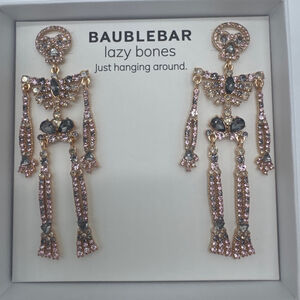 BAUBLEBAR Lazy Bones Halloween Dangle Skeleton Earrings